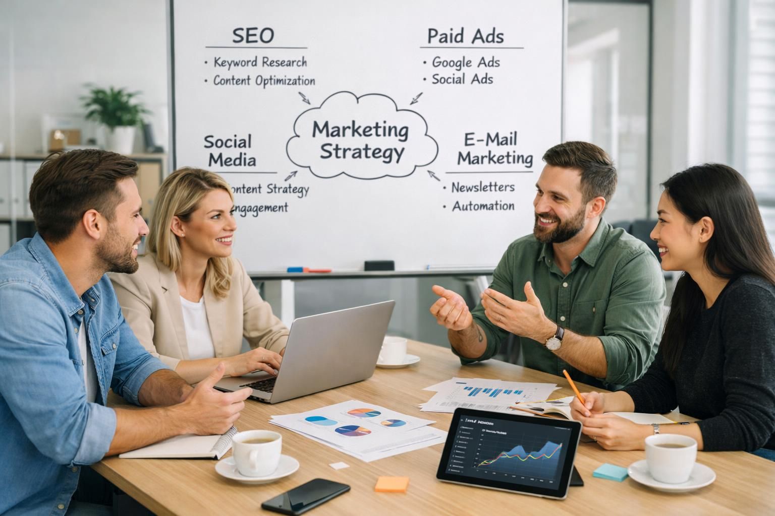 erfahren sie, wie sie seo, paid ads, social media und e-mail effektiv in einer einheitlichen marketing-architektur orchestrieren, um ihre online-präsenz zu maximieren und synergien zu schaffen.